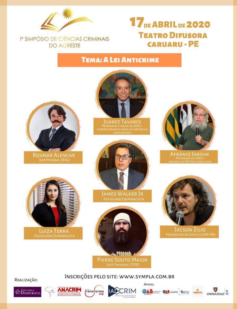 Criminalista James Walker é um dos Palestrantes do 1º Simpósio de Ciências Criminais do Agreste