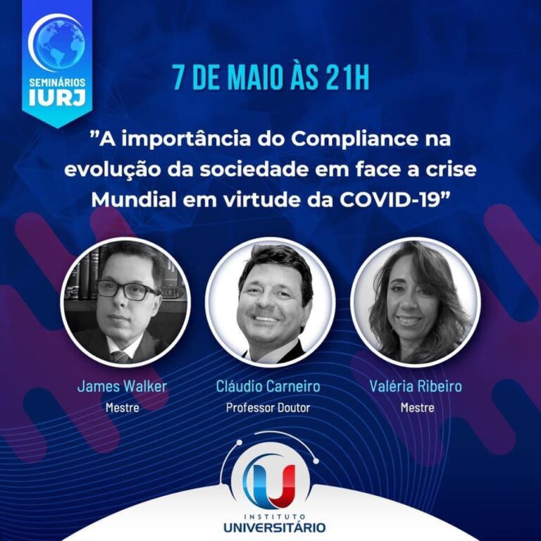 Criminalista James Walker fará Seminário Virtual sobre o Compliance para o IURJ