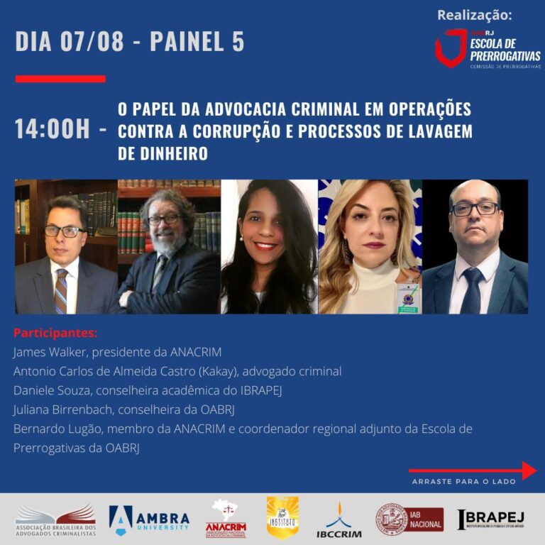 Criminalista James Walker participará de webinar da Escola de Prerrogativas da OAB-RJ
