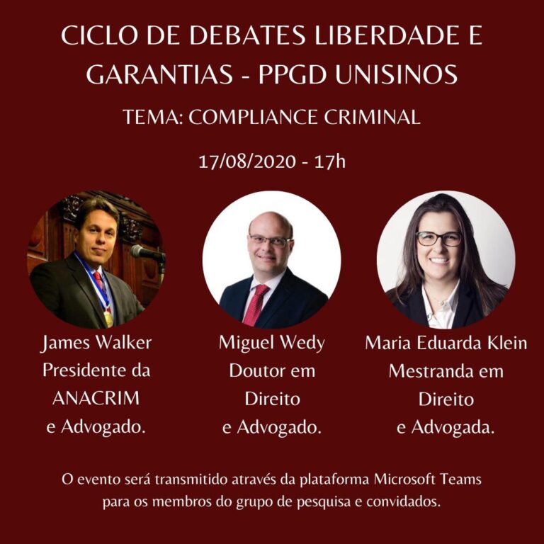 Professor James Walker proferirá palestra para o PPGD da UNISINOS