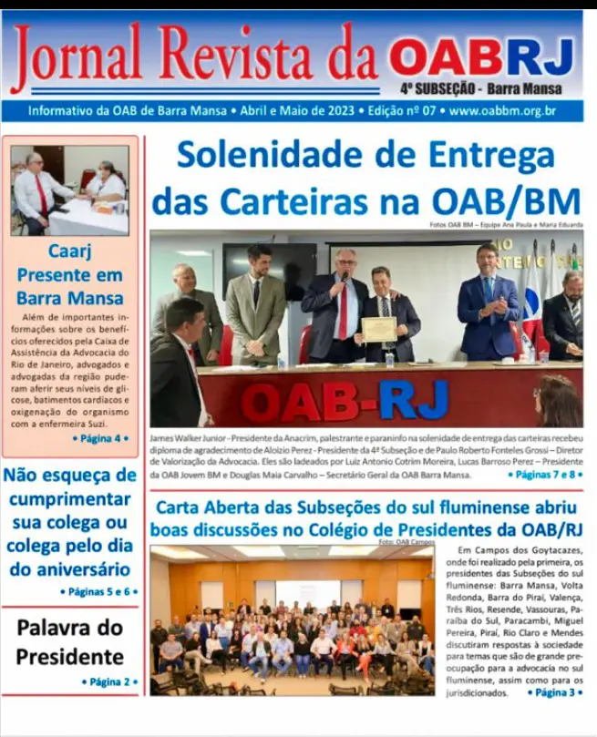 CRIMINALISTA JAMES WALKER É PALESTRANTE E PARANINFO NA OAB BARRA MANSA